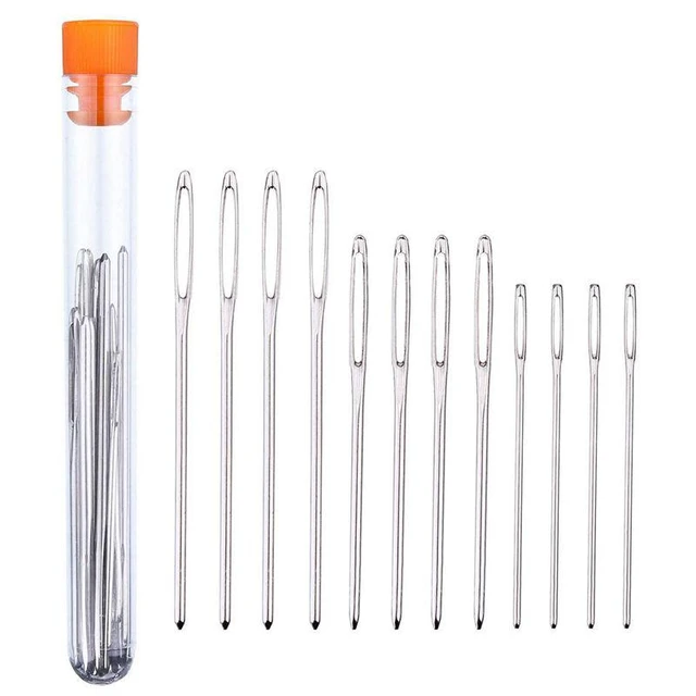 25pcs 5 Sizes Stainless Steel Large Eye Needles Cross Stitch Needles  Embroidery Tool Household Sewing Tool - AliExpress