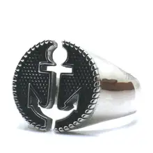 316L Stainle Steel Punk Gothic Newest Anchor Ring