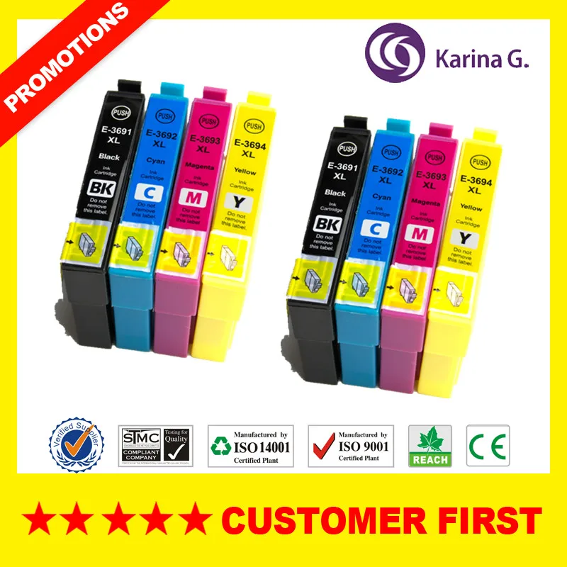 Совместимый для 36XL T3691 T3692 T3693 T3694 картридж с чернилами Epson Expression Home XP 235A 332A