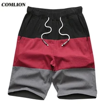 Новые Брендовые мужские спортивные пляжные шорты, хлопковые и льняные спортивные брюки, облегающие короткие брюки, повседневные шорты C41