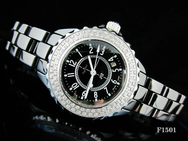 

Luxury Brand New Ceramic 2 Row Diamonds Bezel Watches Men Women Ceramica Fashion Casual Quartz Sports Watches relogio feminino