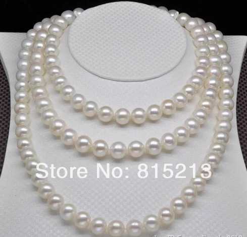 

FREE SHIPPING>@@> N1123 Natural 8-9mm AAA+top white pearl necklaces ( 18"20"23" )