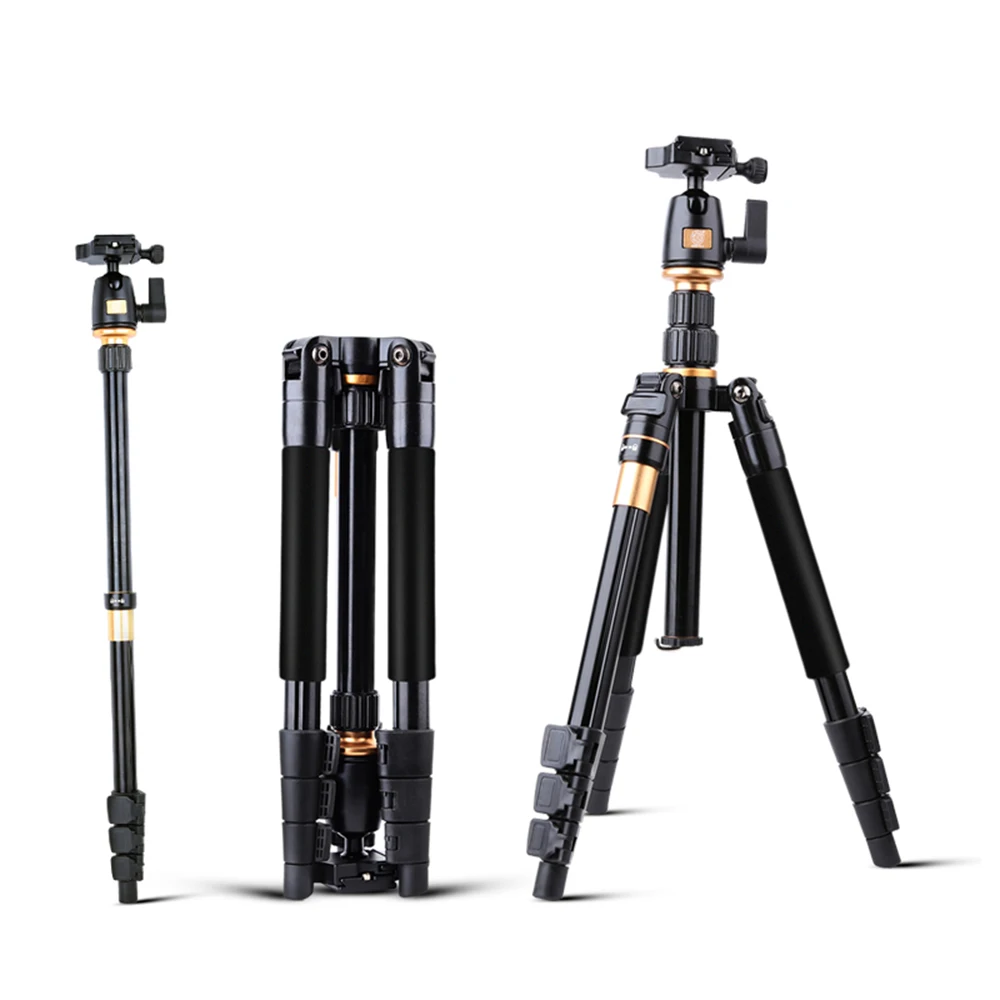

Camera Tripod QZSD Q555 Aluminium Alloy Camera Video Monopod Professional Extendable Tripod With Quick Release Plate Stand
