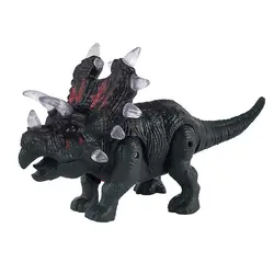 Ребенок реалистично Электрический ходить динозавров игрушка звуковые огни Трицератопс рисунок