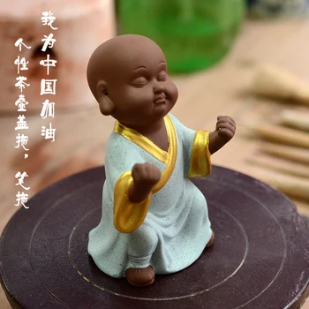 

2017 Home Decorative Accessories Buddha statue Purple sand Little monk penholder Retro Creative office ornaments Statue Pen put