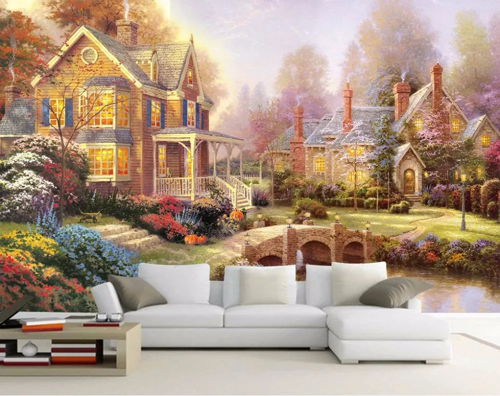 

European style Oil painting Landscape Wallpapers For Living Room Bedroom 3d Wall Mmurals Wallpaper Home Improvement