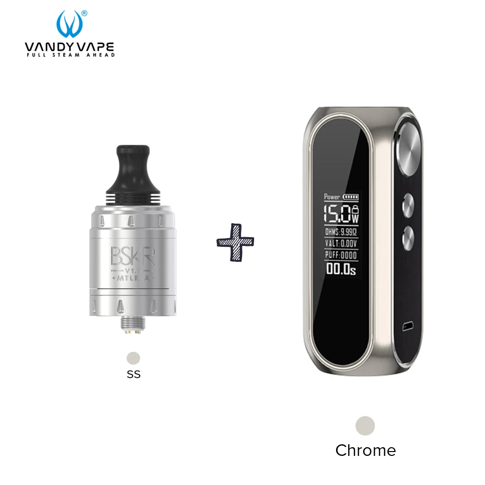 OBS куб мод Встроенный аккумулятор 3000 мАч с Vandy vape Berserker V1.5 MTL RTA Vandyvape комплект для электронной сигареты - Цвет: SS with Chrome