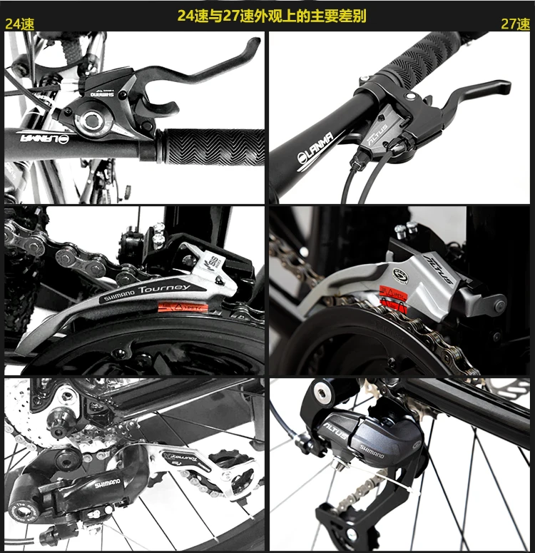 Discount New Brand Folding Bike Aluminum Alloy Frame 26 inch Wheel 24/27 Speed Dual Disc Brake Road Bicycle Bicicleta 45