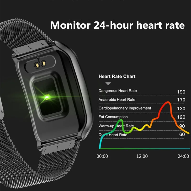  ONEVAN 1.3 inch Smart Fitness Bracelet Blood Pressure Heart Rate Monitor Waterproof Women Wristband - 33022677716