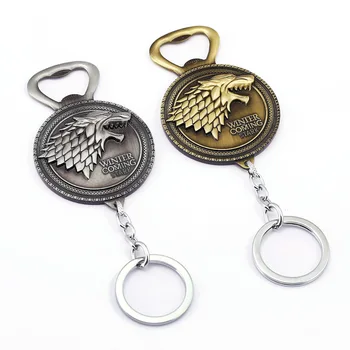

24 Pcs/Lot High Quality Stark Wolf Metal Opener Key chain Car Key Chain Business Key Ring Alloy Keychain Bulk Wholesale