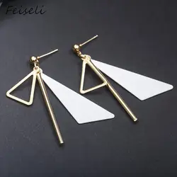 Feiseli Фирменная новинка геометрический Треугольники нерегулярные серьги в виде капель с кристаллами в форме Для женщин Классические