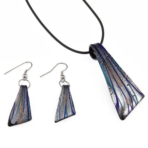 Набор муранского стекла ожерелье с полосками серьги|necklace earring|set necklace earringearrings |