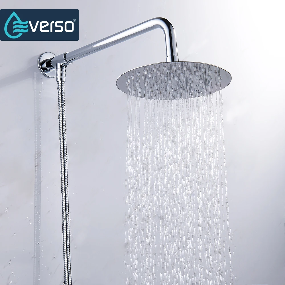 Everso 12/10/8/6/4 inch Stainless Steel Ultra thin Waterfall Shower