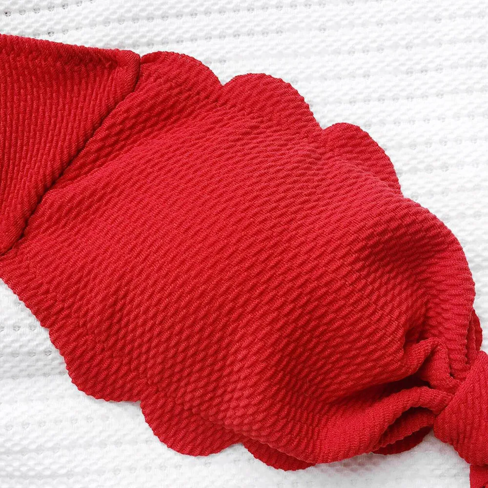 SAGACE сексуальный галстук-бабочка завязанный бандо Бикини Набор Одноцветный купальный костюм с пуш-ап красный черный купальник женский купальник