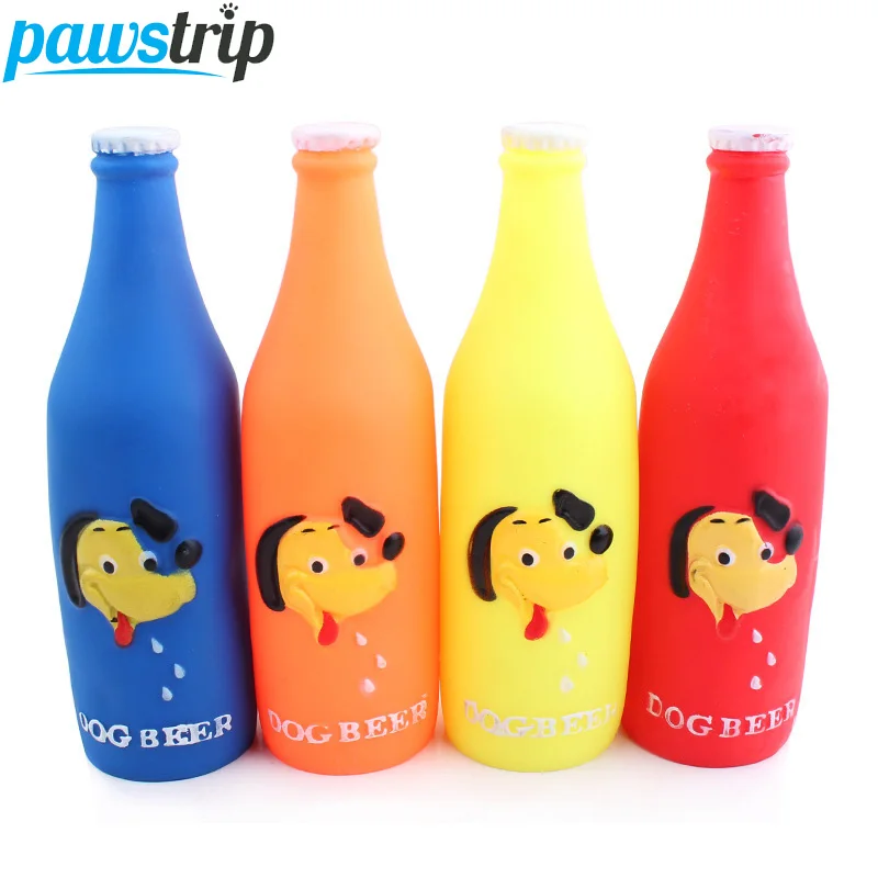 1pc New Design Winebottle Interactive Dog Toys Rubber Bite Resistant Dog Sound Toys 20*6cm