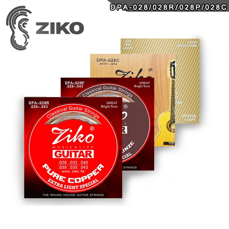 Ziko Classical Guitar Strings Pure Copper Phosphor Bronze Silver Wound