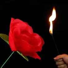 New Romantic Stage Close Up Magic Trick Torch To Rose Tricks Popular Fire Flame Appearing Flower