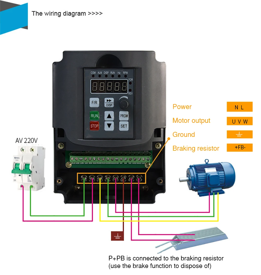 3KW 3800V Single Phase input and 3 Phase Output Frequency Converter / Adjustable Speed Drive / Frequency Inverter / VFD