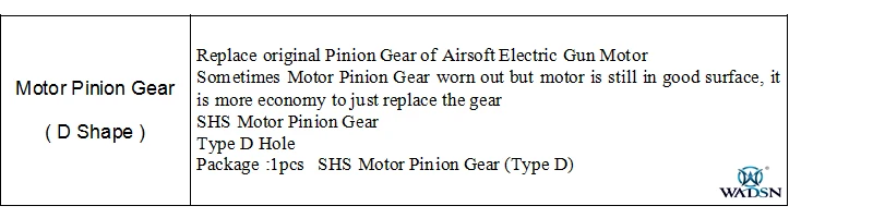 WADSN тактическая Шестерня двигателя(D форма) для страйкбола AEG Военная Softair охотничья часть FB06002 стрельба Пейнтбол Аксессуар