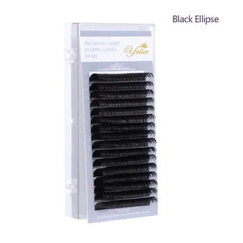 

Individual Mink Black Ellipse eyelashes False Flat Lashes Eyelash Extension Natural Extensions Soft Split-tip for Professionals