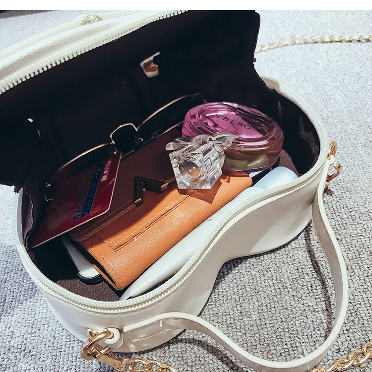 Летняя новая сумка в форме сердца, качественная женская дизайнерская сумка из искусственной кожи, сумка через плечо с кружевным цветком и цепочкой