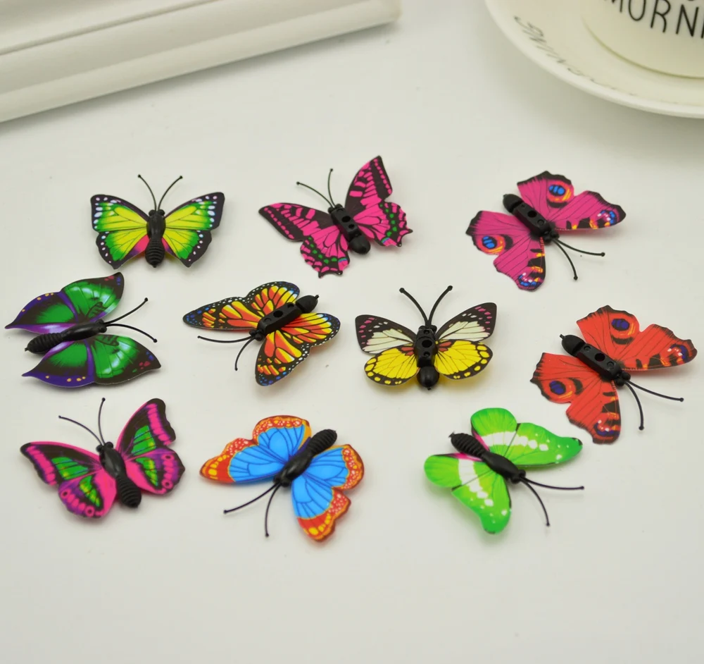 50 шт. 3d ПВХ 4 см имитация бабочки стены свадебные наклейки diy художественные ТВ