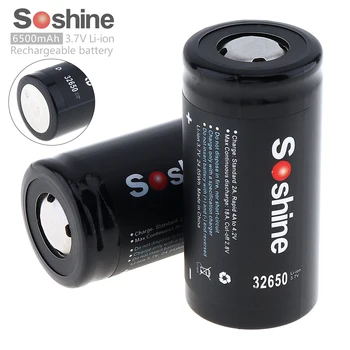 

Soshine 2pcs 6500mAh 3.7V 32650 Li-ion Rechargeable Battery with 18A Discharge Current for LED Flashlights / Headlamps