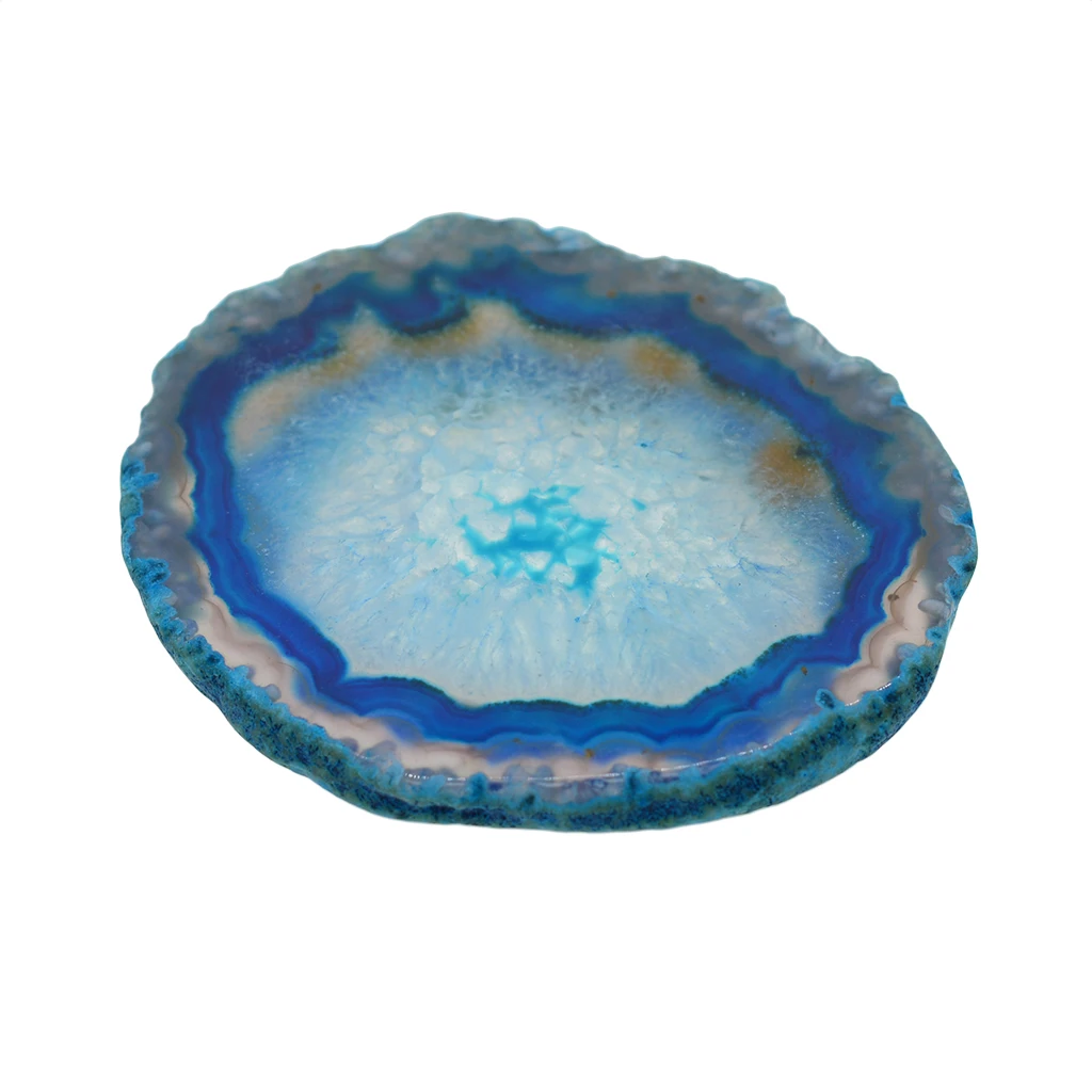 3Pcs Natural Agate Slices Irregular Round /Oval Crystal Quartz Stone Pendant Charms DIY Supply Home Decorations Group 6#
