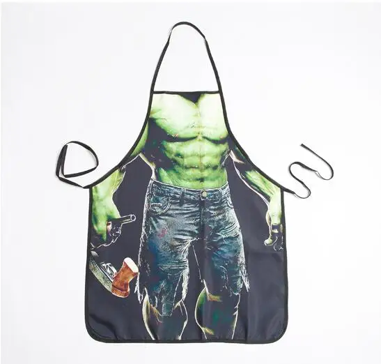 

FREE SHIPPING funny hulk aprons for bar party men's sexy naked kitchen apron