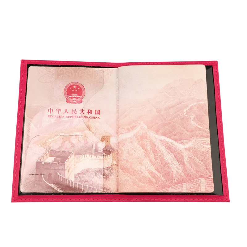 Ukrainian Passport Holder Case Pink Blue PU Leather International Standard Size