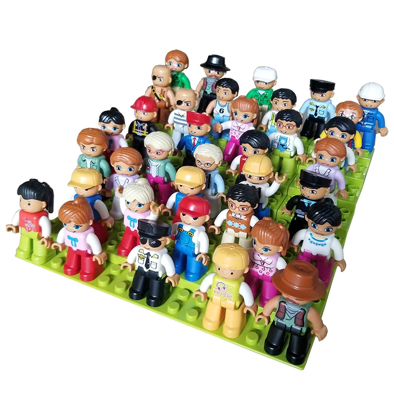 Big Brick Action Figures Blocks Compatible With legoing Duplo Figures Animal Train Building Blocks Education Toys For Baby