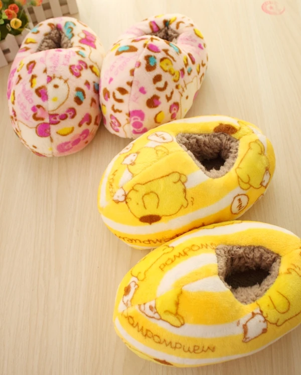 

Leopard pom purin Cartoon Slipper Winter warm Indoor cotton shoes Soft Plush Stuffed Toys Cute Home slippers Unisex XMAS Gifts
