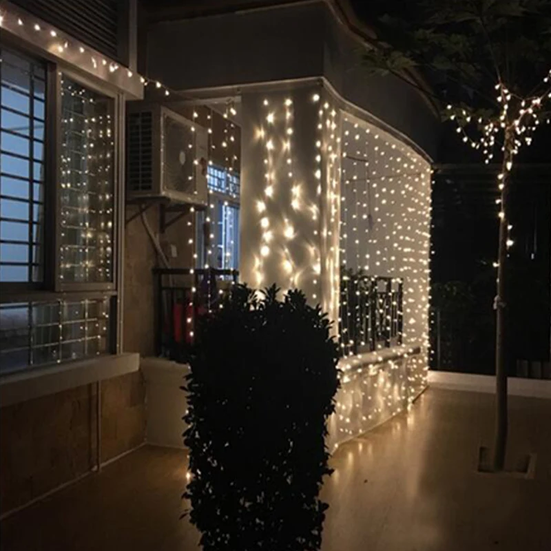 Led String Light Fairy Light Icicle Led Curtain Led Christmas Light For Wedding Home Garden Party Garland On The Window 3x1/3x2m christmas curtain buckle christmas window decorations cartoon curtain