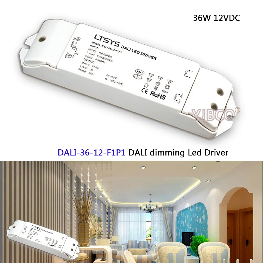 

DALI Led Dimming Driver;DALI-36-12-F1P1;AC100-240V input;DC 12V/3A/36W output;DALI/PUSH DIM LTECH CV led power