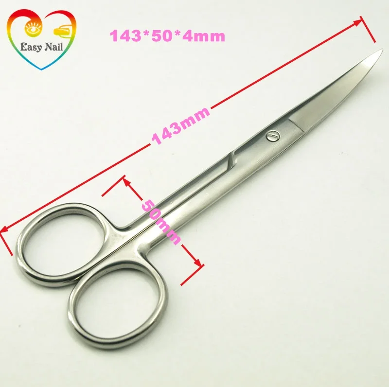 EasyNail 1 шт. супер большая кривая головка из нержавеющей стали подстриженная брови косметические инструменты ножницы, ножницы для кутикулы, worthful