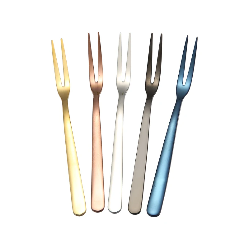 Abay Fruit Fork Luxury Stainless Steel Gold Cake Dessert Forks Lovely