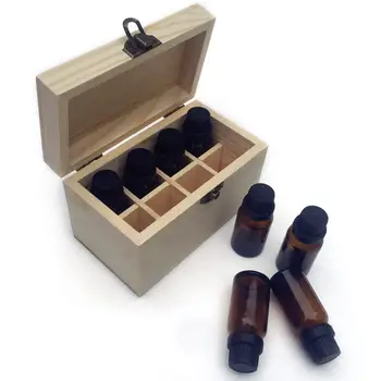 

8 Compartments Eco-friendly Solid Wood Essential Oil Bottle Storage Box Packing Wooden Box