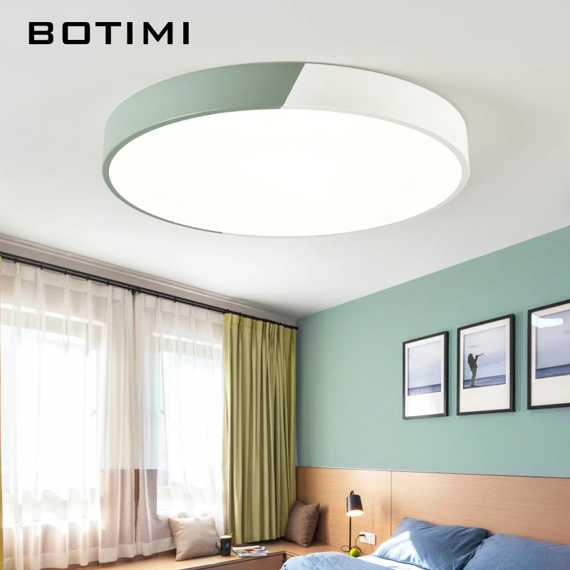 

BOTIMI LED Ceiling Lights Colorful Ceiling Mounted For Living Room Round Bedroom Lamp Metal Frame Kitchen Lighting Fixture