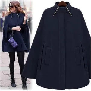 2017 Street fashion women cashmere coat wool poncho autumn