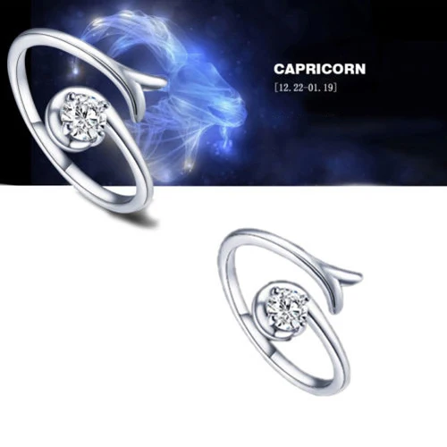 Best Quality Zodiac Star Signs 12 Constellations Shaped Adjustable Opening Silver Plated Ring 5UEZ 6SSD - Image 5