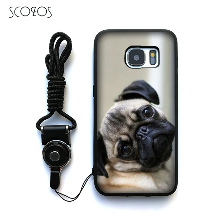 SCOZOS собака мопс силиконовый TPU чехол для телефона Samsung Galaxy S6 S7 край S8 плюс J3 J5 J7 A3 A5