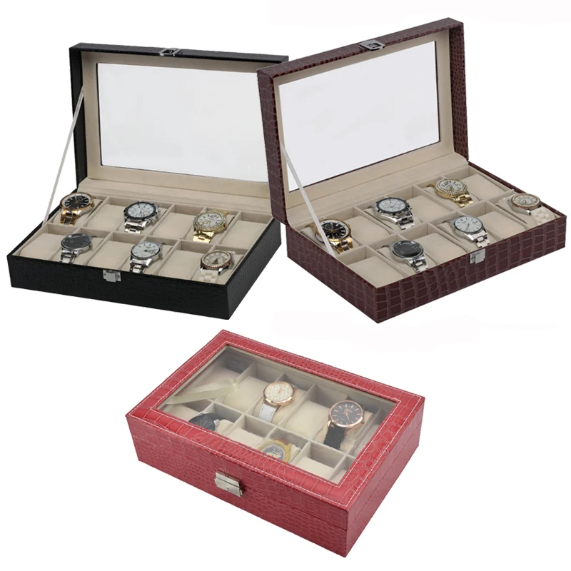 

12 Grids Handmade Watch Box Clock Box Time Box Watch Case for Watch Holding