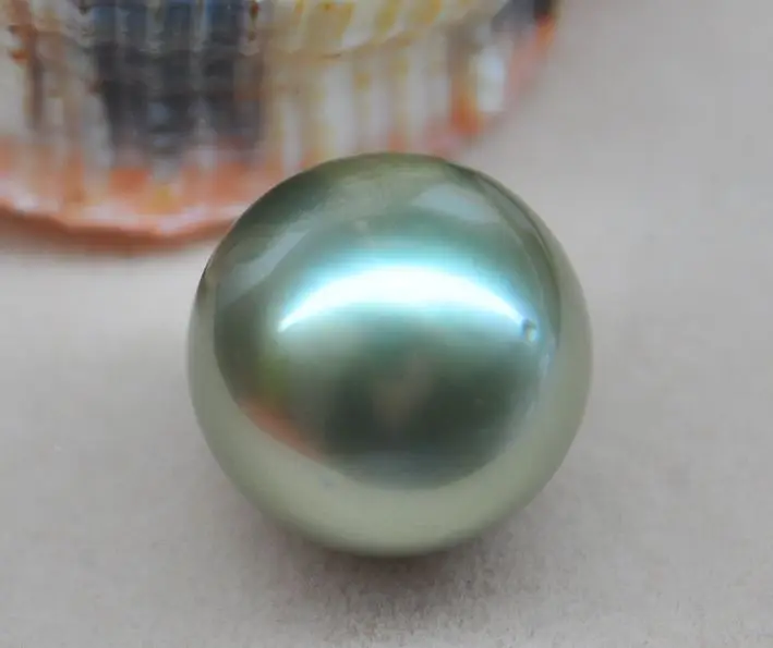 

FREE SHIPPING>>>@@ 15MM SOUTH SEA GENUINE PERFECT ROUND SILVER GRAY PEACOCK LOOSE PEARL UNDRILLED