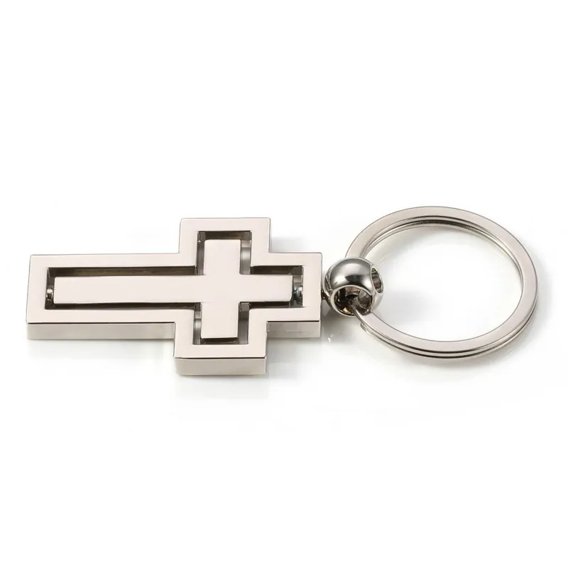 Металлический брелок-крест для мужчин и женщин кулон с вращающимся элементом для ключей пряжка кольцо крышка Держатель Jesus Portachiavi Brelok брелок Llaveros chaviro