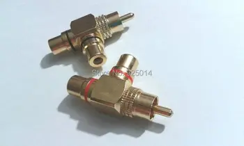 

4pcs Gold Plated 1 Male to 2 Female RCA Splitter Adapter AV Video Audio