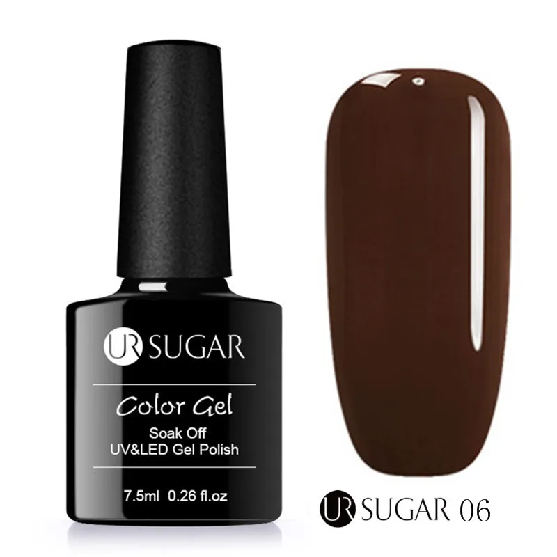 UR 06 UR SUGAR 1 бутылка 7,5 мл УФ-лак для ногтей Темный телесный серия однородного цвета для ногтей искусство гель лак Маникюр Декоративный Лак для ногтей гель - Цвет: UR 06