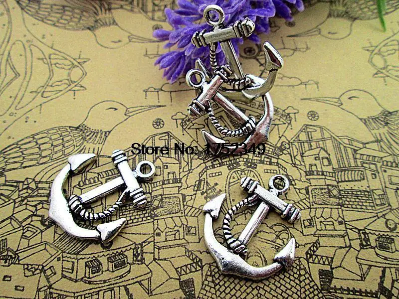 

15pcs-- anchor Charms silver tone anchor Charms pendants 20mm x 23mm