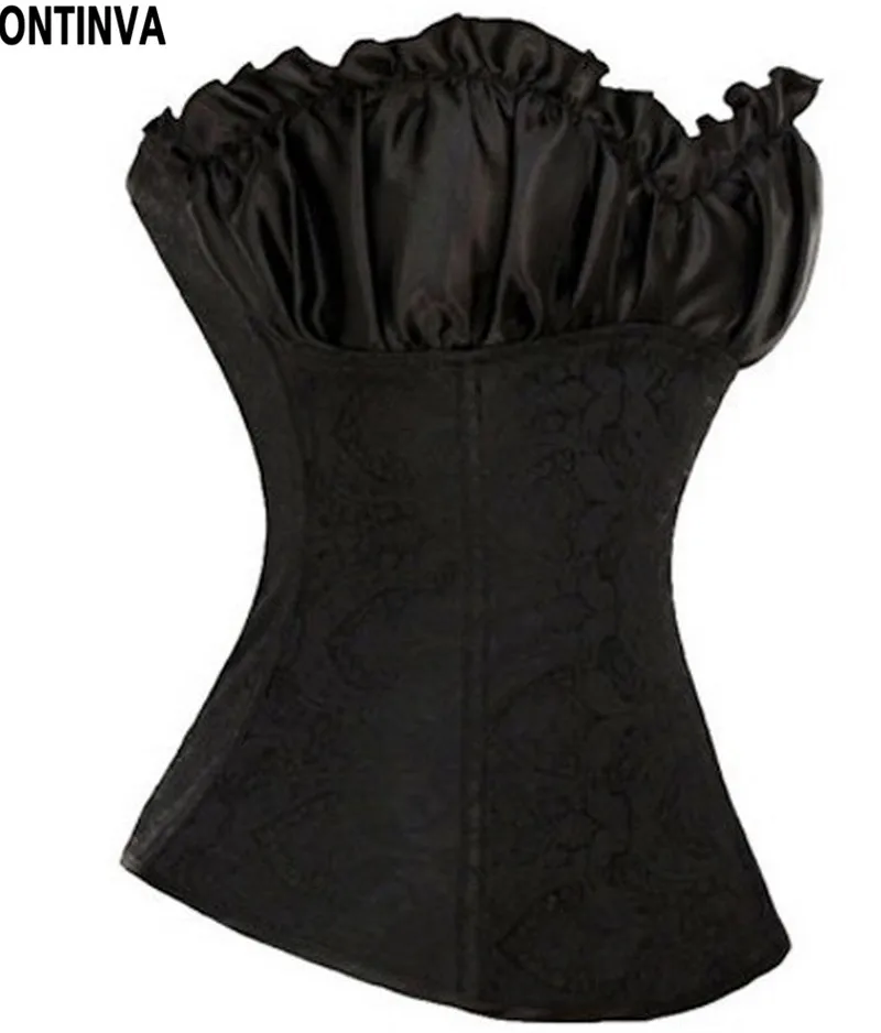 

High Quality Women Sexy Overbust Corselet Corpete blusas free shipping 2019 Modelator Satin Bustier Shaperwear Bodice