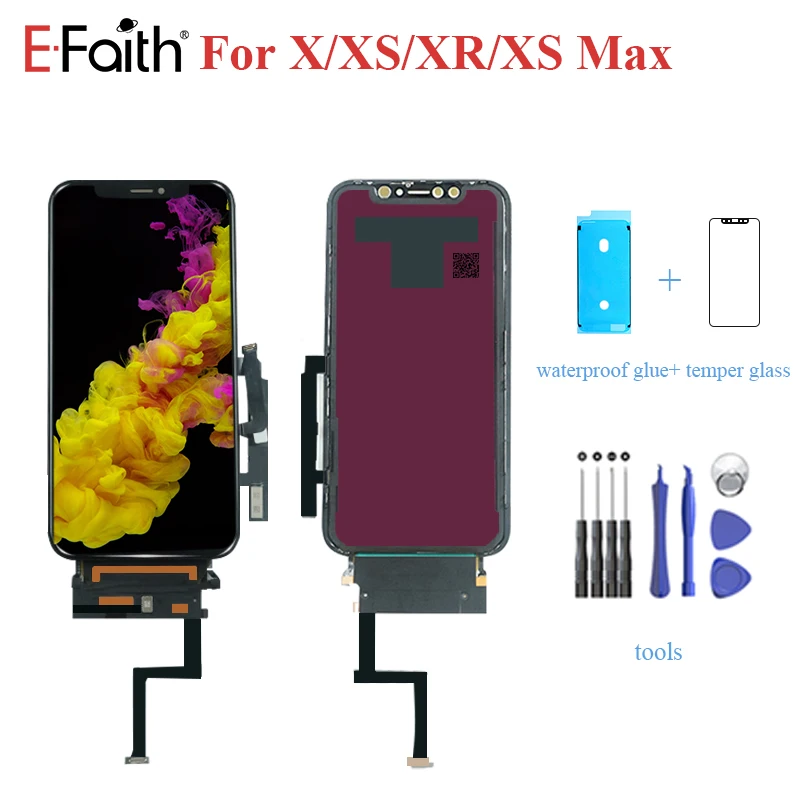

EFaith OEM 3PCS/Lot LCD For iPhone XR or X or XS Max LCD full view display for iPhone XS Screen Digitizer Touch Refurbished LCD