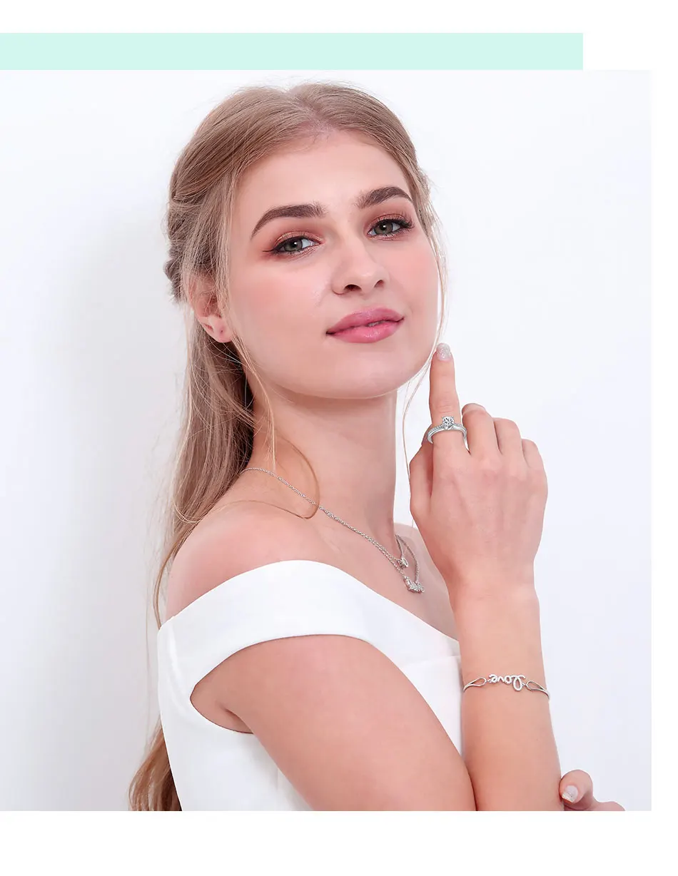 ELESHE Настоящее 925 пробы серебряные кольца для женщин Роскошные CZ Кристалл обручальные кольца модные ювелирные изделия